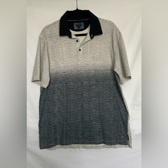 Ashworth Other - Ashworth Black and White Polo Shirt with Gradient Effect